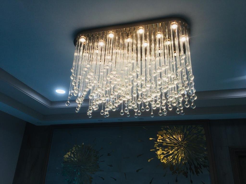 custom hand blown glass chandelier